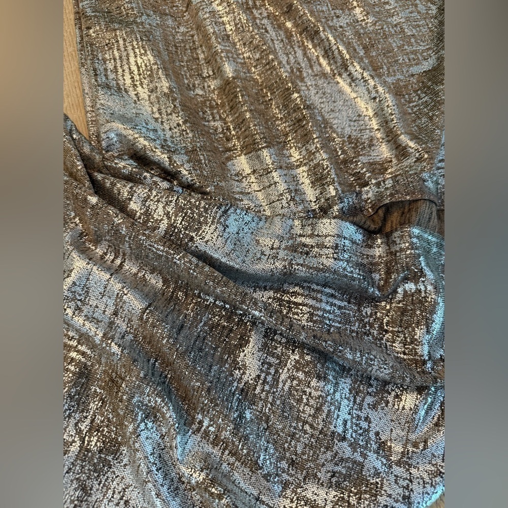 Silver & Gold Cowl Floor Length Dress Size 10P NWOT - Picture 3 of 9
